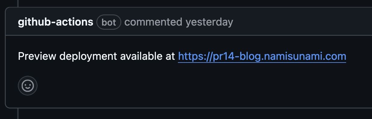 GitHub Action PR Message with a URL to the Preview Deployment