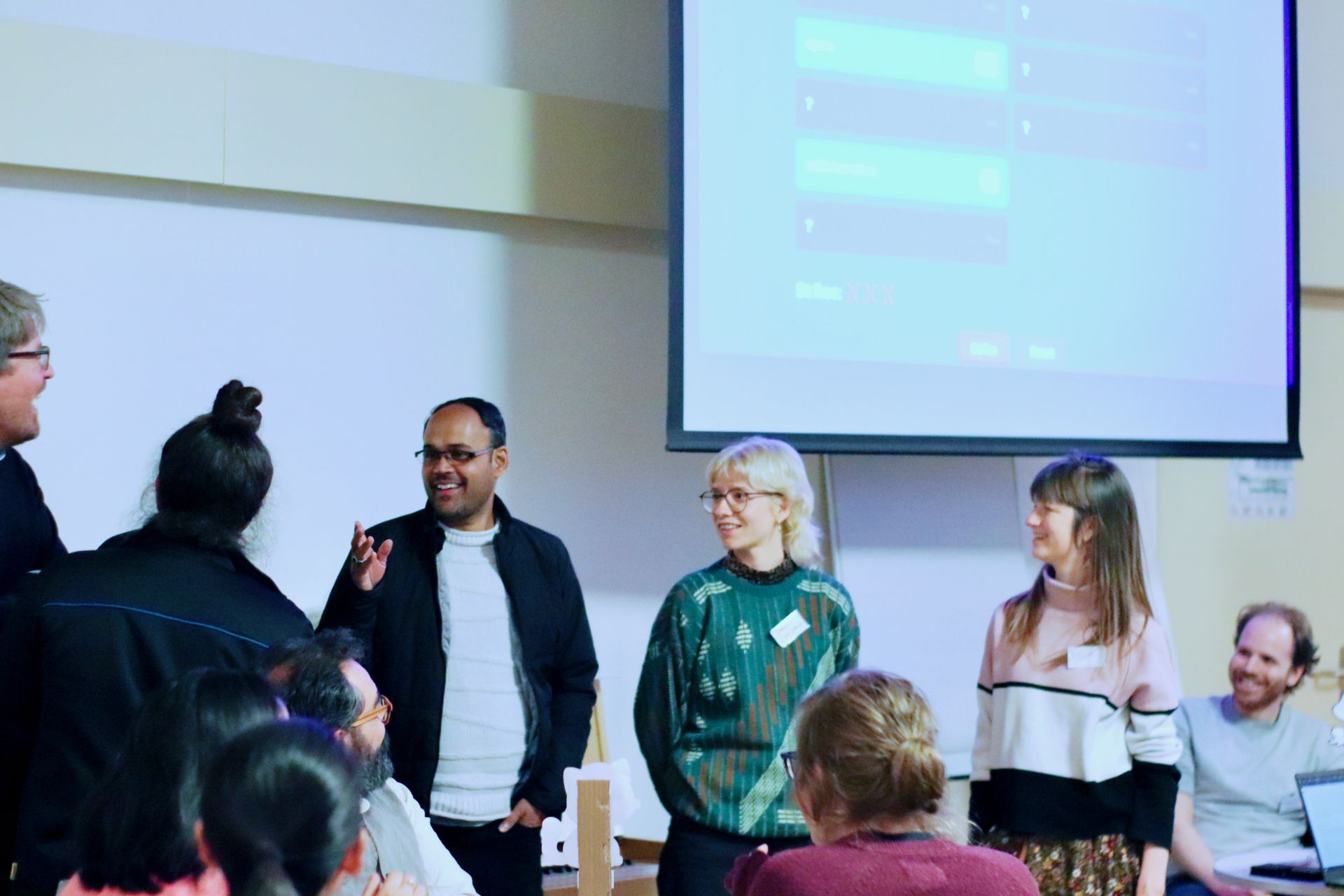 Competitors answering questions